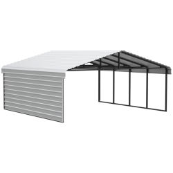 Arrow 2-Sided 20x20x9 Galvanized Steel Carport Kit - Eggshell (CPH202009ECL1)