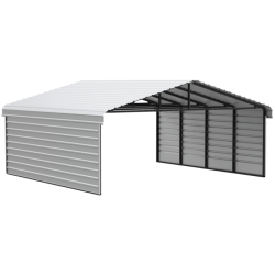 Arrow 2-Sided 20x20x9 Galvanized Steel Carport Kit - Eggshell (CPH202009ECL2)