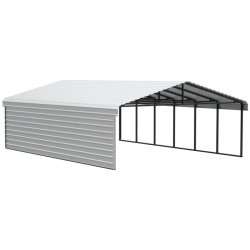 Arrow 1-Sided 20x29x7 Galvanized Steel Carport Kit - Eggshell (CPH202907ECL1)