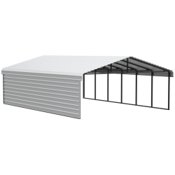 Arrow 1-Sided 20x29x9 Galvanized Steel Carport Kit - Eggshell (CPH202909ECL1)