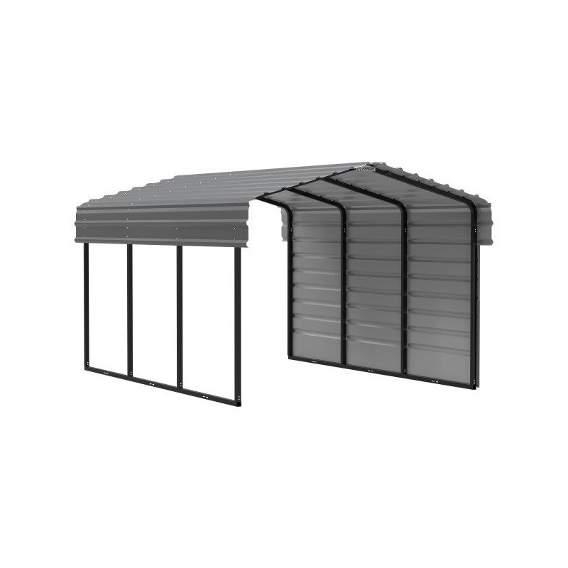 Arrow Carport 10X15x07 with 1-sided Enclosure Charcoal (CPHC101507ECL1)