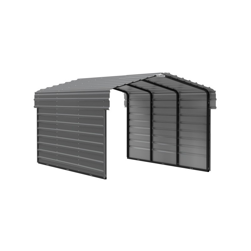 Arrow Carport 10X15x07 with 2-sided Enclosure Charcoal (CPHC101507ECL2)