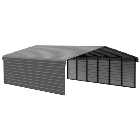 Arrow 20x29x07 2-sided Enclosure Galvanized Steel Carport Kit- Charcoal CPHC202907ECL2 Arrow 20x29x07 2-sided Enclosure Galvanized Steel Carport Kit- Charcoal CPHC202907ECL2