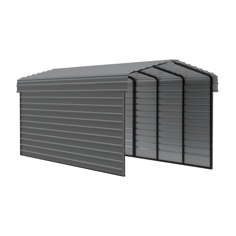Arrow 2-Sided 10x24x9 Galvanized Steel Carport Kit - Charcoal (CPHC102409ECL2)