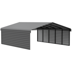 Arrow 2-sided 20x24x09 Enclosure Steel Carport Kit- (CPHC202409ECL2)