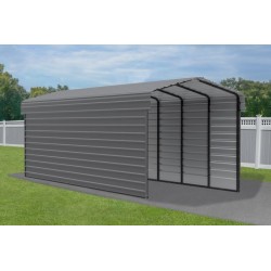 Arrow 2-Sided 10x29x9 Galvanized Steel Carport Kit - Charcoal (CPHC102909ECL2)