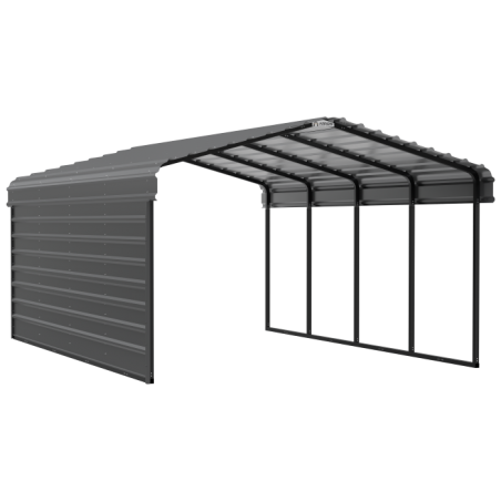 Arrow 1-sided 12x20x7 Galvanized Steel Carport Kit - Charcoal (CPHC122007ECL1) Arrow 1-sided 12x20x7 Galvanized Steel Carport Kit - Charcoal (CPHC122007ECL1)