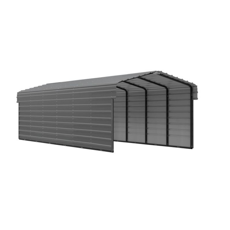 Arrow 2-Sided 10x29x7 Galvanized Steel Carport Kit - Charcoal (CPHC102907ECL2)