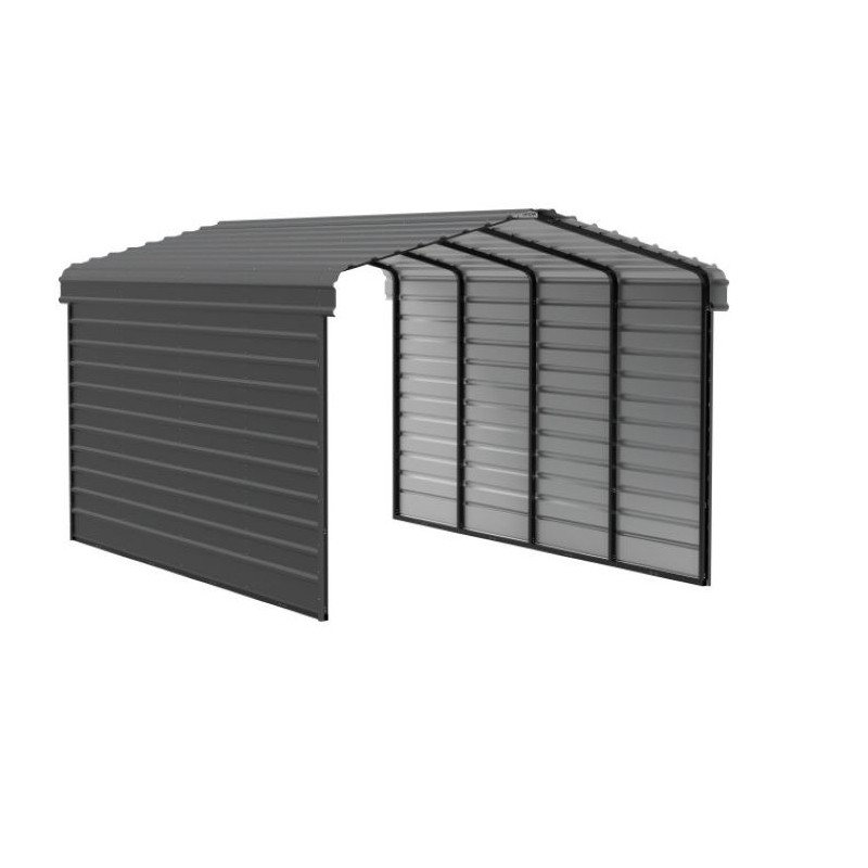 Arrow 2-sided 12x20x9 Galvanized Steel Carport Kit - Charcoal (CPHC122009ECL2)