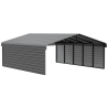 Arrow 2-sided 20x24x07 Enclosure Galvanized Steel Carport- Charcoal (CPHC202407ECL2)