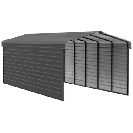 Arrow 2-Sided 12x29x9 Steel Carport Kit - Charcoal (CPHC122909ECL2)
