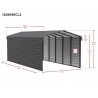 Arrow 2-Sided 12x29x9 Steel Carport Kit - Charcoal (CPHC122909ECL2)