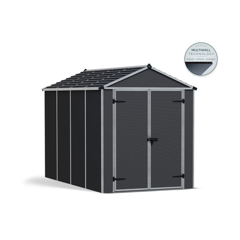 Palram - Canopia Rubicon 6' x 10' Shed - Gray (HG9710GY-1B)