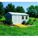 Handy Home Somerset 10x14 Wood Storage Shed Kit with Flexible Door Locations - Floor Kit Included (18415-4)
