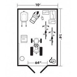 Handy Home Somerset 10x14 Wood Storage Shed Kit with Flexible Door Locations - Floor Kit Included (18415-4)