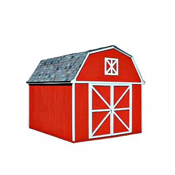 handy home berkley 10x14 wood storage shed w/ floor - barn
