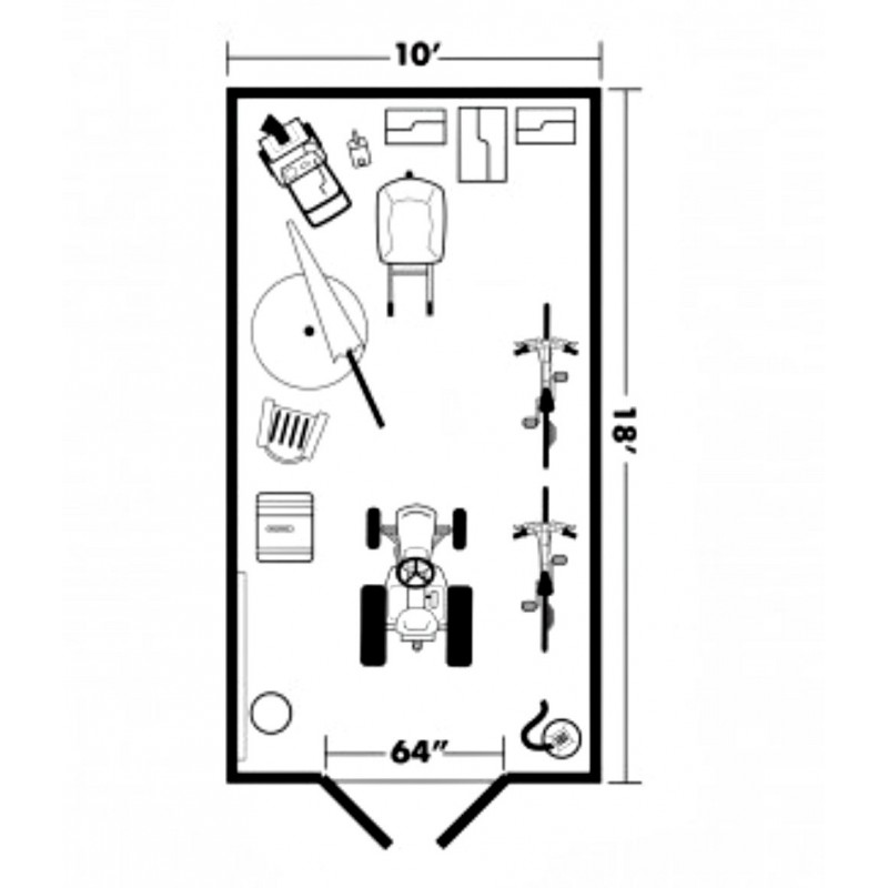 Handy Home Berkley 10x18 Wood Storage Shed w/ Floor - Barn Style (18424-6)