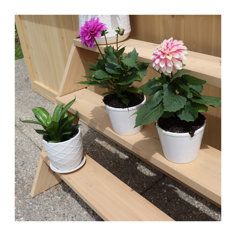 Yardistry Meridian Greenhouse 3 – Tier Wooden Plant Stand (YM11815COM)