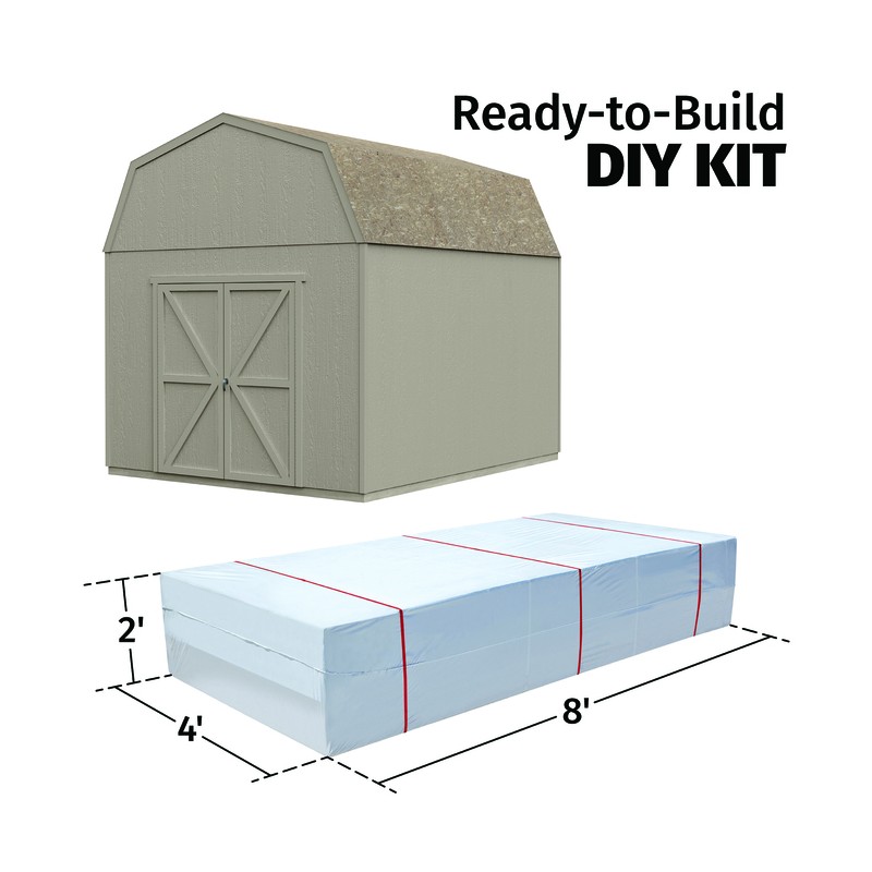 Handy Home 10x12 Braymore Wood Storage Shed Kit w/ Floor (19453-5)