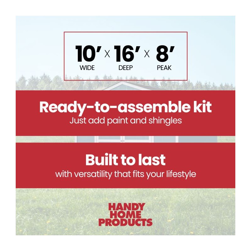Handy Home Cumberland 10x16 Economical Wood Storage Shed Kit (18285-3)