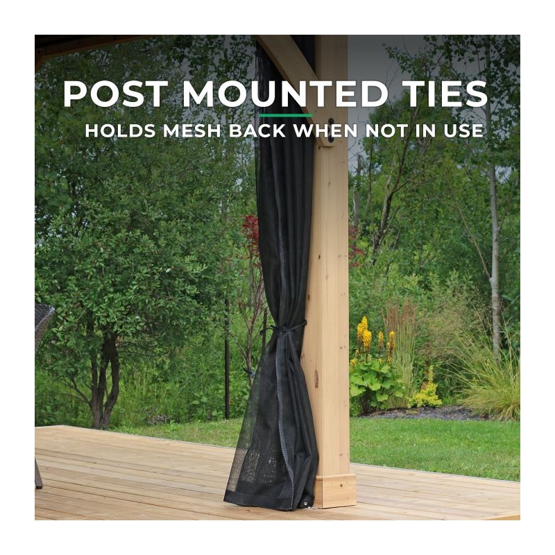 Yardistry Meridian 12 x 24 Gazebo Mesh Netting Kit (YM12789COM)