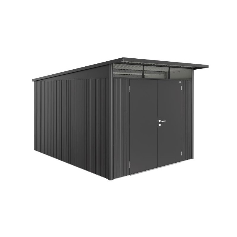 Biohort AvantGarde 12x9 Double Door Metal Shed Kit with Floor - Dark Gray (BIO1123)