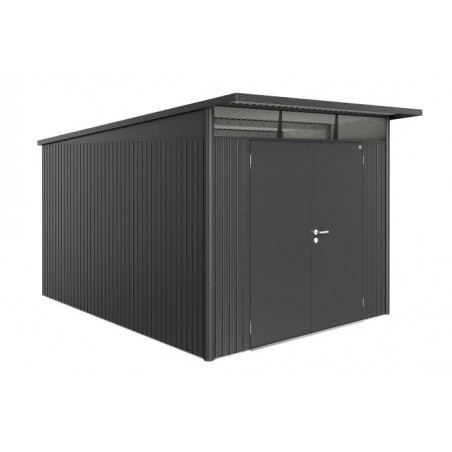 Biohort AvantGarde 12x9 Double Door Metal Shed Kit with Floor - Dark Gray (BIO1123)
