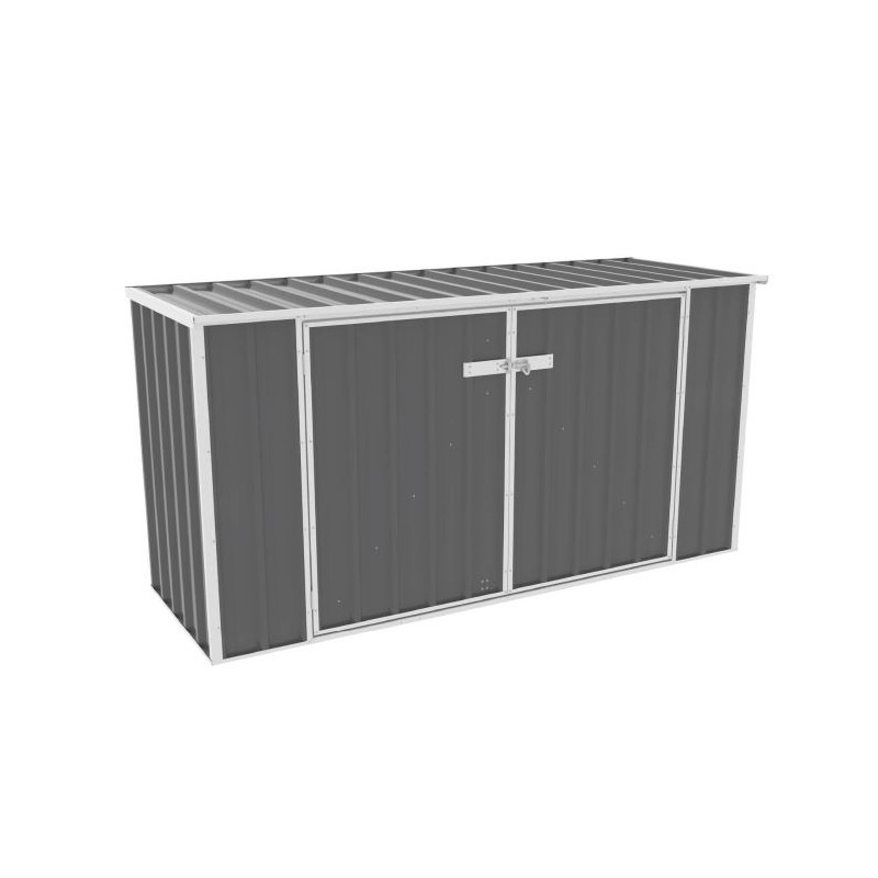 Absco Utility 7.5' x 2.5' Garbage Can Metal Storage Shed Kit - Woodland Gray (AB1050)