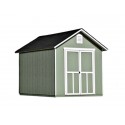 Handy Home Meridian 8x10 Wood Storage Shed Kit w/Floor - Contemporary Style (19348-4)