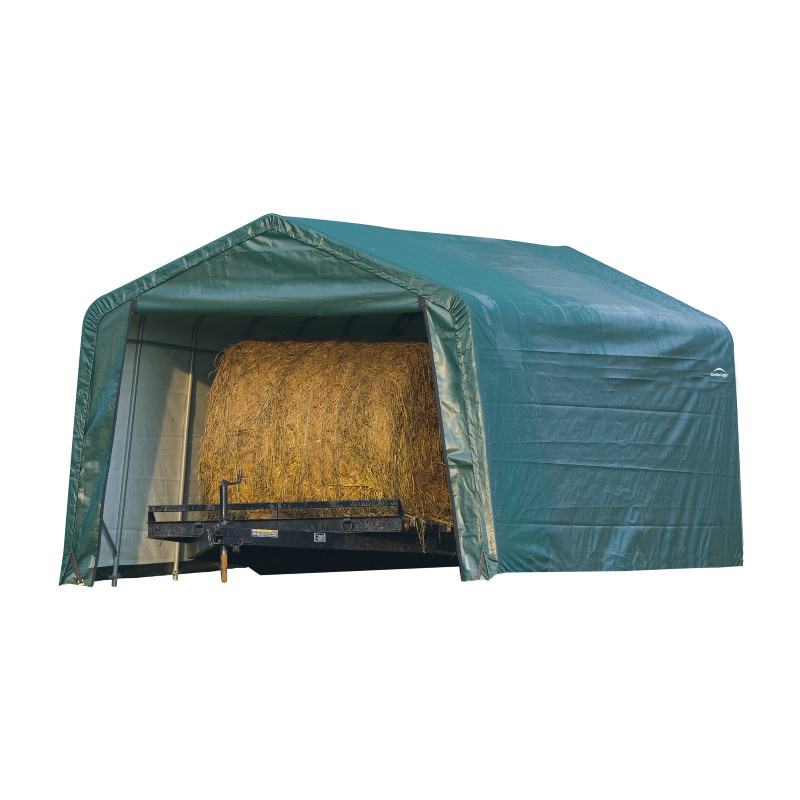 ShelterLogic 12x20 Peak Style Equine Storage Shed Kit - Green (71534)