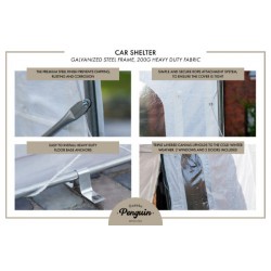 Gazebo Penguin 11x16 Car Shelter Kit - Clear (ASM11x16-CLEAR)