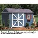 Handy Home Somerset 10x8 Wood Storage Shed Kit with Flexible Door Locations - Floor kit Included (18502-1)