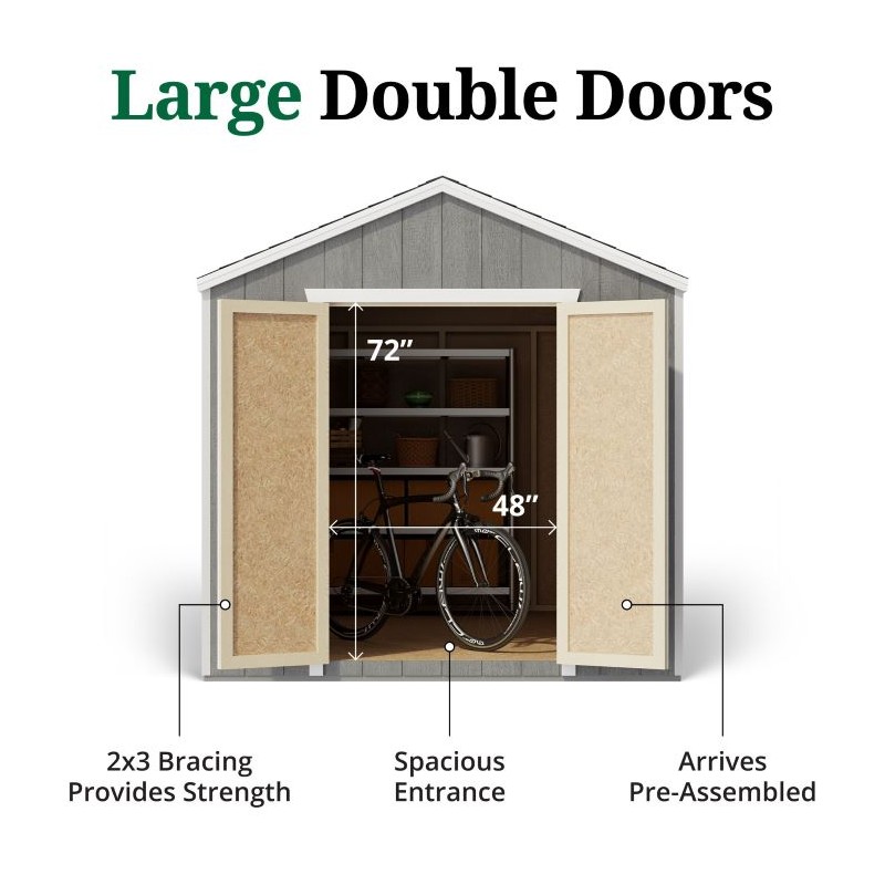 Little Cottage Co. 8x14 Value Gable Wood Storage Shed Kit (8x14 VGS-PC)