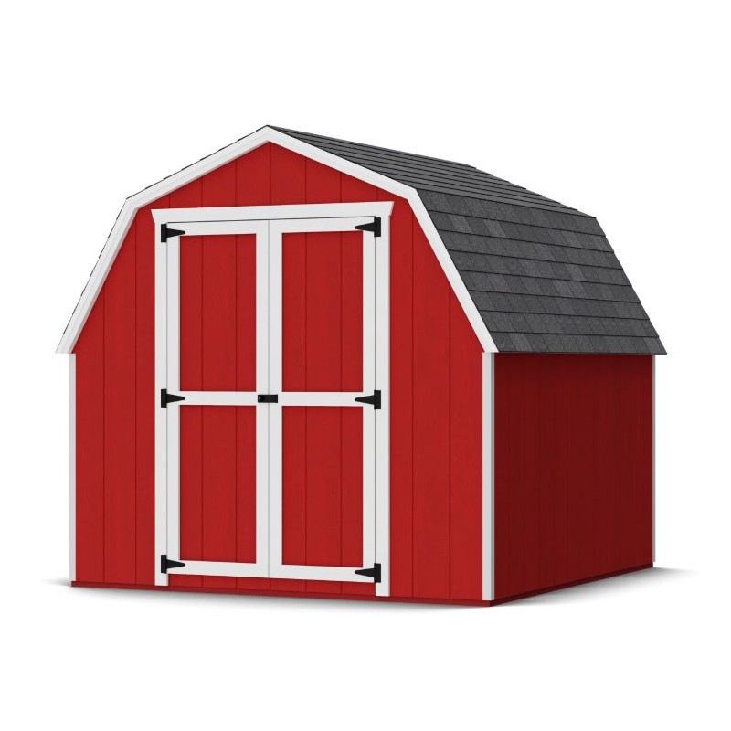 Little Cottage Co. 8x10 Value Gambrel Barn Shed Kit w/ 4' Sidewalls (8x10 VGB-4-PC)