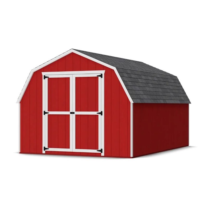 Little Cottage Co. 10x16 Value Gambrel Barn Shed Kit w/ 4' Sidewalls (10x16-VGB-4-WPC)
