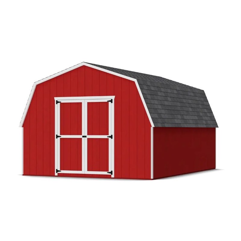 Little Cottage Co. 12x16 Value Gambrel Barn Shed Kit w/ 4' Sidewalls (12x16 VGB-4-PC)
