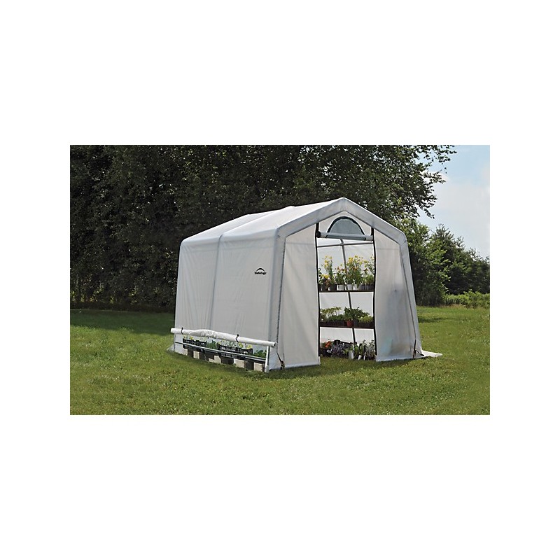 Shelter Logic 10x10x8 ft Rib Peak Style Greenhouse Kit - Translucent (70656)