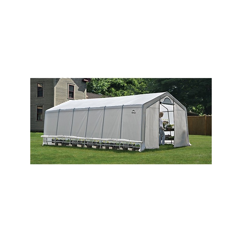 Shelter Logic 12x24x8 Peak Style Greenhouse Kit w/ Zipper Door - Translucent (70591)