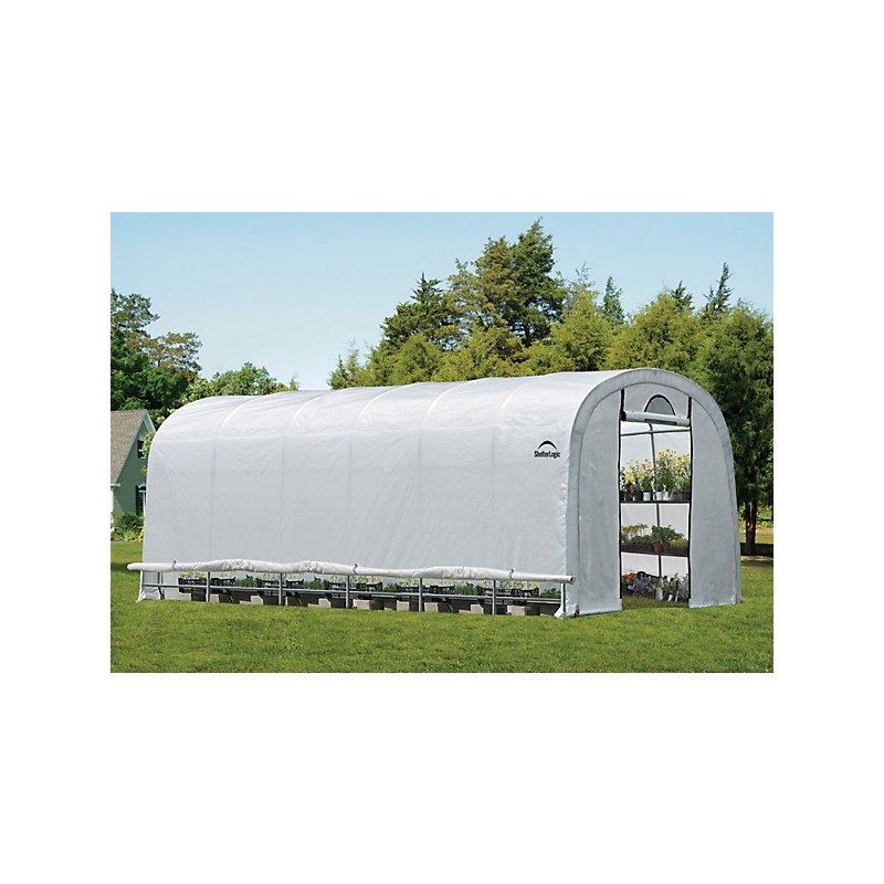 Shelter Logic 12x24x8 GrowIT Heavy Duty Greenhouse Kit w/ Zipper Door - Translucent (70593)