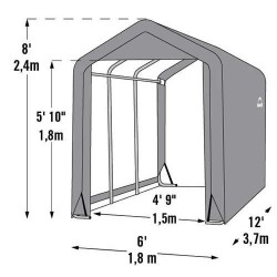 Shelter Logic 6x12x8 Peak Style Storage Shed - Grey (70413)