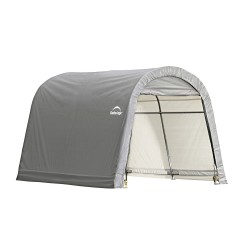 Shelter Logic 10x10x8 ft Round Style Storage Shed Kit - Grey (70435)