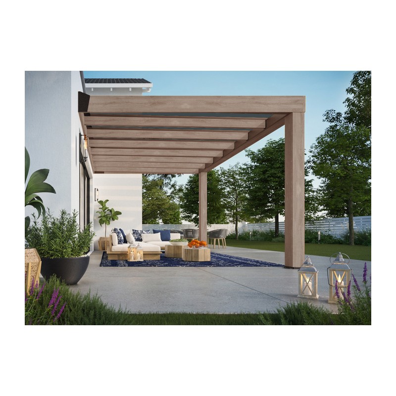 Palram - Canopia 10 x 15 Helsinki Patio Cover Kit - Brown/Light Gray (HG9264)