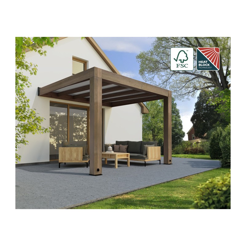 Palram - Canopia 10 x 17 Helsinki Patio Cover Kit - Brown/Light Gray (HG9265)