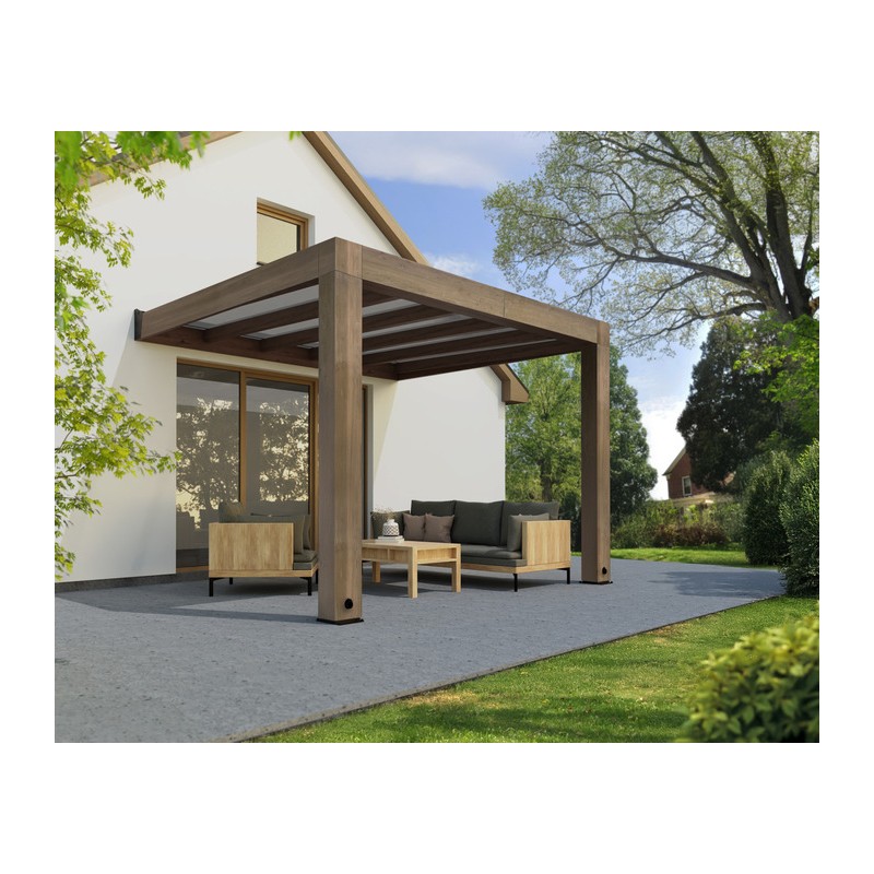 Palram - Canopia 10 x 17 Helsinki Patio Cover Kit - Brown/Light Gray (HG9265)