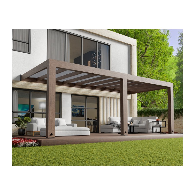 Palram - Canopia 10 x 20 Helsinki Patio Cover Kit - Brown/Light Gray (HG9266)
