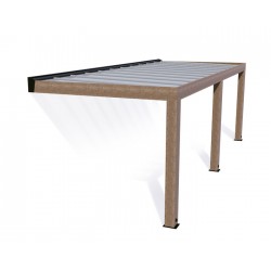 Palram - Canopia 10 x 24 Helsinki Patio Cover Kit - Brown/Light Gray (HG9268)