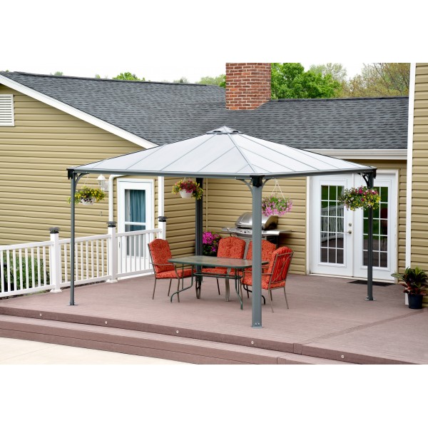 Palram 10x10 Palermo Gazebo 3000 - Gray / Bronze (HG9150)