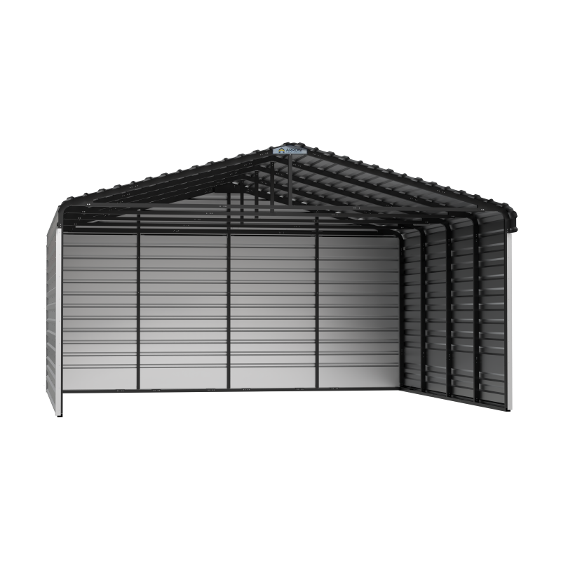 Arrow 3-Sided 20x20x9 Galvanized Steel Carport Kit - Eggshell (CPH202009ECL3)