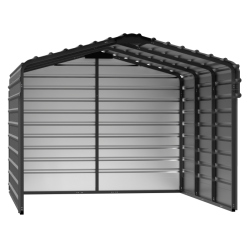 Arrow 3-Sided 10x15x9 Galvanized Steel Carport Kit - Charcoal (CPHC101509ECL3)
