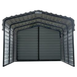 Arrow 3-Sided 10x20x7 Enclosure Galvanized Steel Carport Kit- Charcoal (CPHC102007ECL3)